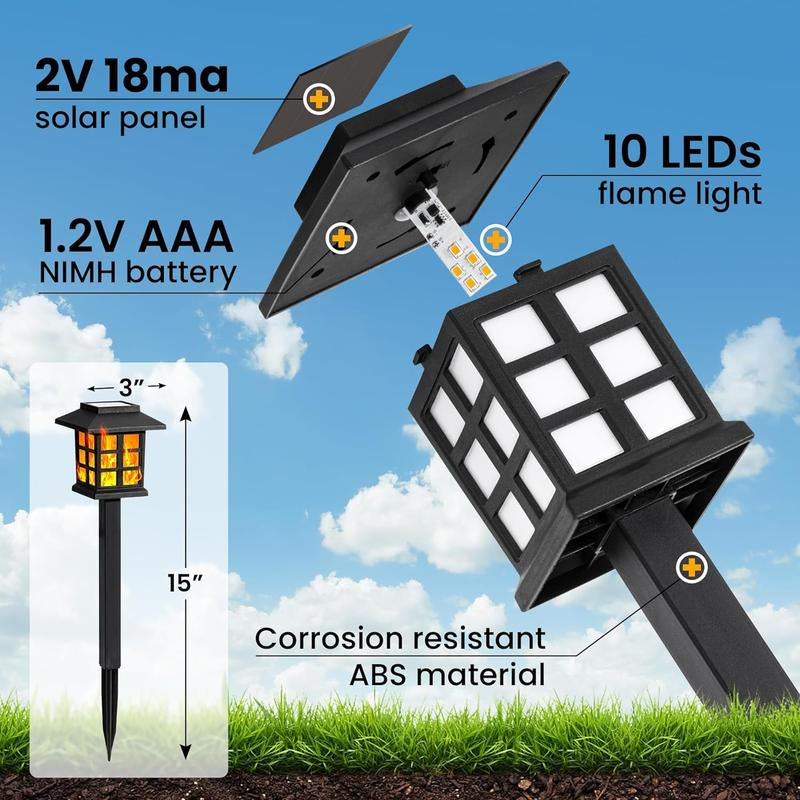 GIGALUMI Flickering Flame LED Solar Outdoor Lights