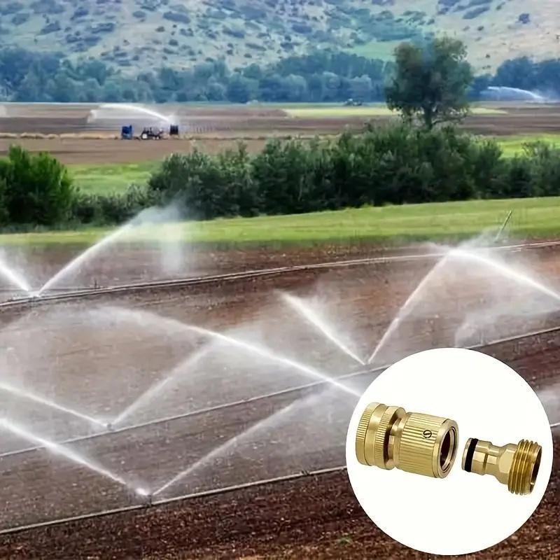 Brass Garden Hose Quick Connect Set, 4 Counts/Set Garden Hose Connector Adapter, Gardening Tool Accessories, Water Hose Connector Adapter for Outdoor Lawn and Gardening Use, Garden Watering, Garden Equipment