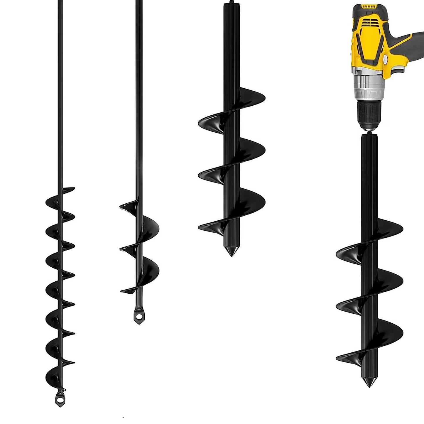 Drill Head for Digging Hole for Garden Planting Farm Agricultural Spiral Drill Bit Loose Soil Alloy Ground Drill Short Rod Plant