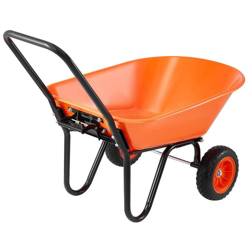 VEVOR Wheelbarrow Cart 2 Wheels Garden Dump Cart 397 Lbs Yard Utility Cart