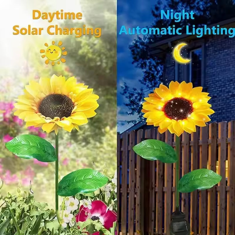 LED Solar Sunflowers Flower Light Home Decorative Flower Lights Garden Decoration Lawn Lamp Waterproof Landscape Flower Light