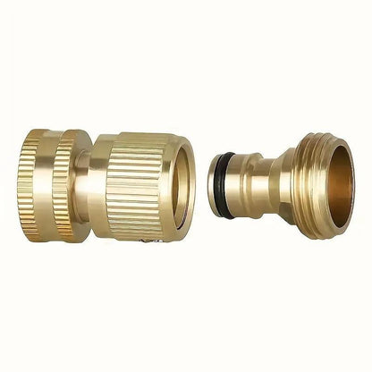 Brass Garden Hose Quick Connect Set, 4 Counts/Set Garden Hose Connector Adapter, Gardening Tool Accessories, Water Hose Connector Adapter for Outdoor Lawn and Gardening Use, Garden Watering, Garden Equipment