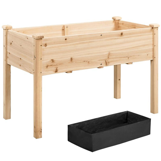 Yaheetech Raised Garden Bed Elevated Wooden Horticulture Planter Box with Legs Standing Growing Bed for Gardening/Backyard/Patio/Balcony
