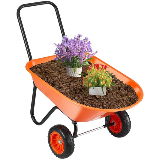 VEVOR Wheelbarrow Cart 2 Wheels Garden Dump Cart 397 Lbs Yard Utility Cart