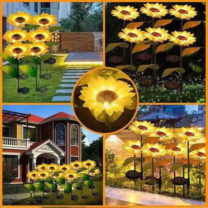 LED Solar Sunflowers Flower Light Home Decorative Flower Lights Garden Decoration Lawn Lamp Waterproof Landscape Flower Light