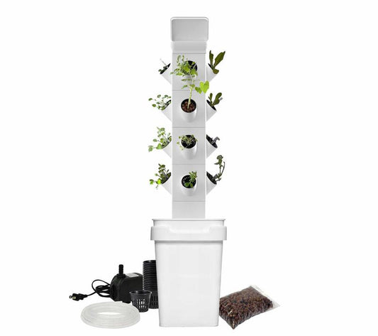 Upgrade Your Gardening Game with EXOTOWER 4 Tier/16 Plant Hydroponic Kit - Hydroponic System, Nutrient-Rich Water Solution, Manufacturer Warranty, 6 Feet of Irrigation Tubing for Home Improvement & Garden Pots & Planters