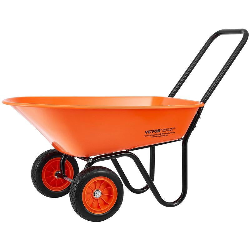 VEVOR Wheelbarrow Cart 2 Wheels Garden Dump Cart 397 Lbs Yard Utility Cart