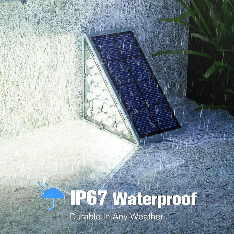 VOLISUN Solar Stair Lights, Waterproof IP67 LED Step Lights, 3000K Warm/Cold Glow for Outdoor Stairs, Deck, Patio & Garden, Solar Lights Outdoor