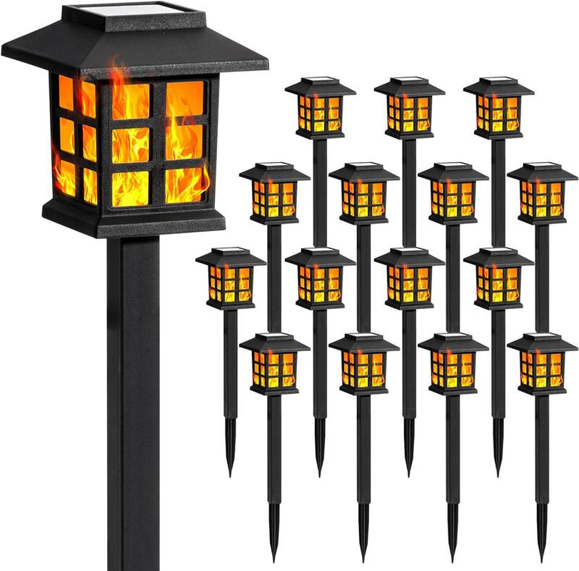 GIGALUMI Flickering Flame LED Solar Outdoor Lights